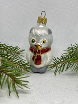 Little bird in a scarf glass Christmas handmade ornament, Christmas decoration - £10.85 GBP