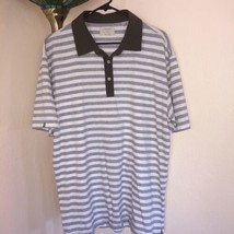 Men&#39;s Linksoul Golf Casual Polo Shirt Sz Xl Heathered Gray/White/Dark Brown - £27.24 GBP