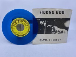 VTG Elvis Presley Hound Dog &amp; I Want You 45rpm w/ Sun Label 224 Blue Vinyl READ! - £119.27 GBP