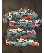 Tommy Bahama Silk Christmas Hawaiian Shirt L Santa Sleigh Tropical - $68.54 CAD