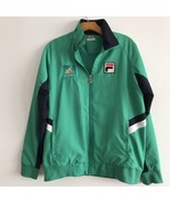 Fila BNP Paribas Jacket S Mens Green Tennis Core Long Sleeve Zip Indian Wells - $41.61