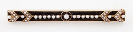 Vintage 14K Yellow Gold Pin/Brooch/Tie Bar with Pearls - £330.14 GBP