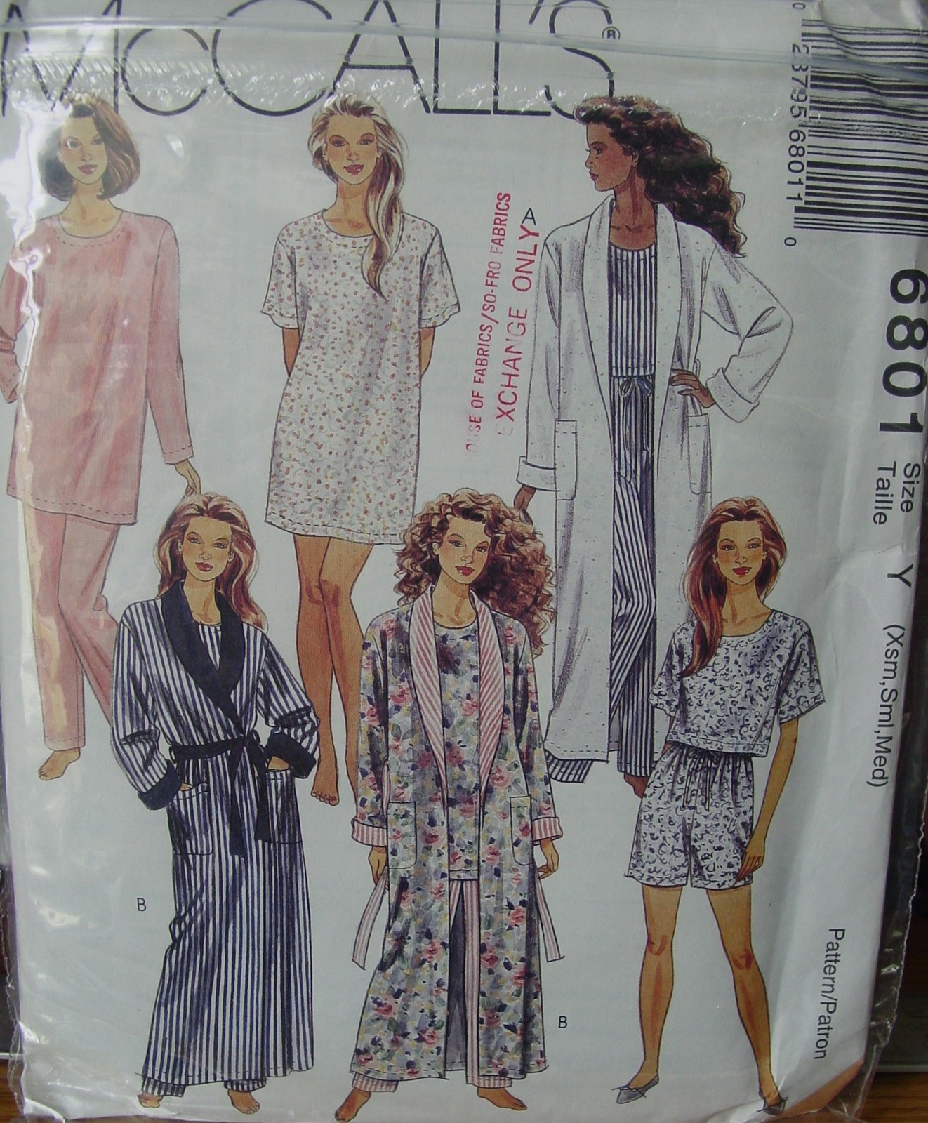 Sewing Pattern 6801 Nightwear Bedtime Robe Pajamas Misses Sz XSM- Med - $5.00