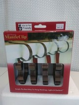 The Original Mantle Clip ~ Set of 4 Rubbed Bronze Stocking Garland Clips Hooks - £9.56 GBP
