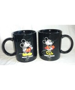 Disney Mickey Mouse &amp; Minnie Mouse Ceramic Black Coffee Mugs Set of 2 - $68.37 CAD