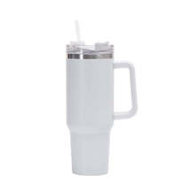 40oz Car Cup Double-Layer Vacuum Cup With Straw Handle Stainless Steel Thermos C - £7.11 GBP