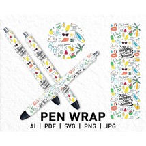 Summer Pen Wrap, Epoxy Pen Wraps, Pen Wrap Png, Pen Wrap SVG, Glitter Pe... - £2.32 GBP