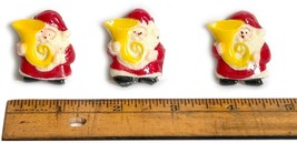 Vintage Christmas Santa Claus Plastic Set of 3 Button Covers (Circa 1960&#39;s) - £9.52 GBP