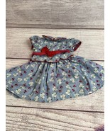 American Girl Emily Bennett Meet Dress Blue Red Cherry  Polka Dot For 18... - $19.79