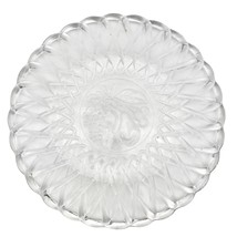 Serving Plate 9.5 inch Round Clear Glass Basket Fruit Pattern - £8.62 GBP
