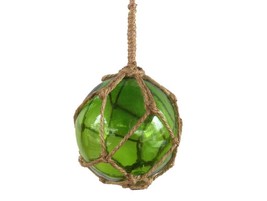 [Pack Of 2] Green Japanese Glass Ball Fishing Float With Brown Netting D... - $40.96