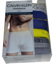 Calvin Klein Men&#39;s 3 pack Yellow Blue Logo Underwear Boxer Briefs Cotton Size XL - £26.86 GBP