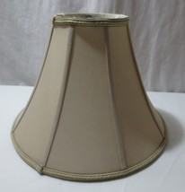 Vintage Stiffel Beige Champagne Linen Empire Bell Lamp Shade 15&quot; W x 9.5&quot; T - £23.98 GBP