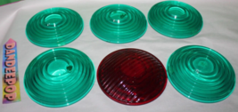 6 Piece Assorted Signal Lenses Green Plastic General And Red Glass Corning - £35.02 GBP