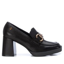 Xti women&#39;s leather heeled loafers in Black - $102.00