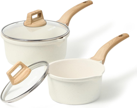 1.5Qt &amp; 3.0Qt Sauce Pan Sets with Lid Cooking Pots Nonstick Saucepans Co... - $66.73