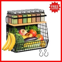 Versatile Magnetic Fridge Shelf with Wood Lid - Perfect for Fruits &amp; Spices - $43.55
