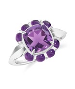 Kicky and Perky 925 Sterling Silver Amethyst Knife Edge Womens Halo Ring... - $1,233.55 MXN