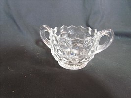 Vintage Clear Glass Sugar Bowl Saw Tooth Edge 2.5&quot; Tall x 5&quot; Wide Includ... - £18.91 GBP