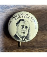 1936 Franklin D. Roosevelt FRIENDS OF FDR Campaign Presidential Pinback ... - €17,36 EUR
