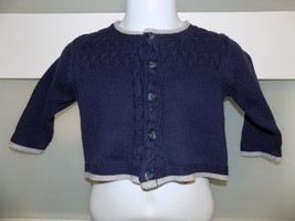 Janie &amp; Jack Navy Blue/Gray Cardigan Sweater Size 3/6 Months Infant&#39;s NWOT - £17.30 GBP