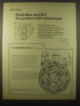 1965 Shell-Mex BP Oil Ad - Ceramics Shell-Mex and B.P. fire potters  - £14.76 GBP