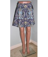 NWT Women&#39;s INC International Concepts Blue Paisley Pleated Scuba Skirt ... - $39.25 CAD
