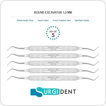 *SET OF 5* DENTAL EXCAVATOR ROUND 1.0MM DOUBLE ENDED HAND INSTRUMENTS *C... - £23.36 GBP