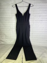 Express Womens Black Skinny Crop Romper Jumpsuit Sweetheart Neckline Size 00 - £47.67 GBP