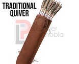 Traditional Quiver Back Leather Quivers Handmade Brown Arrow Holder For ... - $24.54