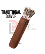 Traditional Quiver Back Leather Quivers Handmade Brown Arrow Holder For ... - £19.39 GBP