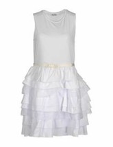 Miu Miu By Prada Italy Runway Organza Ruffled Dress White ( M ) - £798.68 GBP