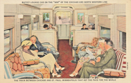 CHICAGO NORTH WESTERN RAILROAD LINE~TYPICAL COACH CAR ON THE &quot;400&quot; POSTCARD - £10.05 GBP