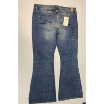 Maurices Womens Juniors Size 9 10 Ani Flare Double Button Jeans y2k Blue - $19.79