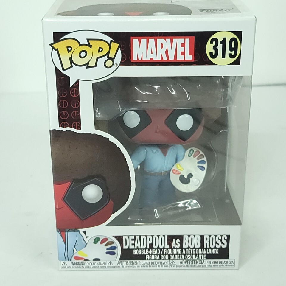 Funko POP Deadpool As Bob Ross #319 Vinyl Bobblehead Marvel New - $19.34