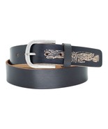 Paul Walter Mens Eagle Print Genuine Leather Heavy Buckle Black Causal J... - £11.85 GBP+