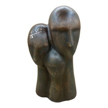 Vintage Modernist Style Bronzed Ceramic 3 Face Busts in one Statute Mexico 14.5” - £48.17 GBP