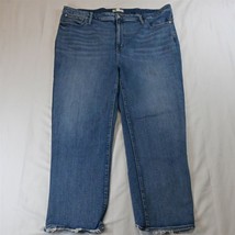 Madewell 36T AJ363 Slim Wide Leg Crop Raw Hem Light Denim Jeans - £38.82 GBP