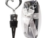 Kate Aspen Chrome Wine Bottle Stopper Heart Shaped Gift Box Wedding Favo... - £3.32 GBP