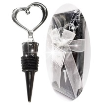 Kate Aspen Chrome Wine Bottle Stopper Heart Shaped Gift Box Wedding Favo... - £3.32 GBP