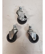3 Qty of Swivel Thread Stem Wheels 3&quot; (1 Wheel W/Break) Black (3 Quantity) - $58.22 CAD