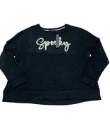 Jane and Delancey Top Womens XL Black Sweatshirt Spooky Metallic Soft Ha... - $48.18 CAD