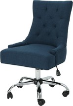 Christopher Knight Home Bagnold Desk Chair, Navy Blue + Chrome - £116.67 GBP