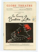 An Evening With Beatrice Lillie Program Globe Theatre London England 1955 - $15.84