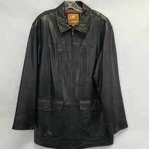 The Territory Ahead Black Genuine Leather Jacket mens Size L - £110.61 GBP