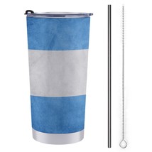 Mondxflaur USA Flag Retro Steel Thermal Mug Thermos with Straw for Coffee - £16.74 GBP