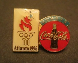 Coca -Cola 1996 Olympic Atlanta 1996 Torch &amp; Logo Lapel Pin - £1.98 GBP