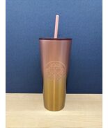 Starbucks Fall Pink Rose Gold Ombre Stainless Steel 24 Oz Venti Cup Tumb... - $31.68