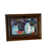 Crocks and watermelon oil painting orginial by Dorothy Hollinger framed ... - £17.06 GBP
