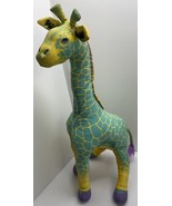 Vintage Applause Hard Plush Giraffe 20&quot; Stuffed Animal Turquoise Purple ... - $14.01